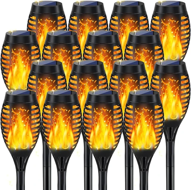 Main image of 16Pack Solar Torch Light Outdoor Flickering Flame for Halloween Decorations