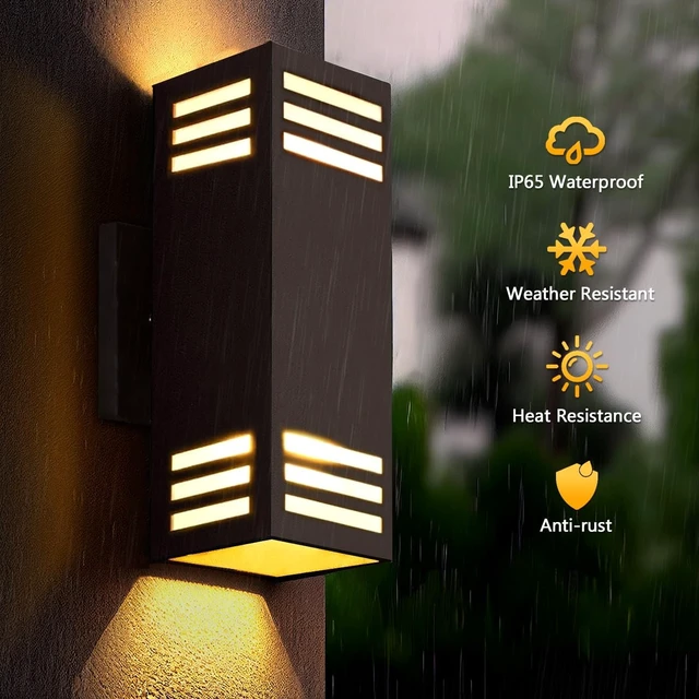 Alt view image 3 of 7 - wowlite Dusk to Dawn Outdoor Wall Sconce, Oil-Rubbed Bronze Square, 2 Pack