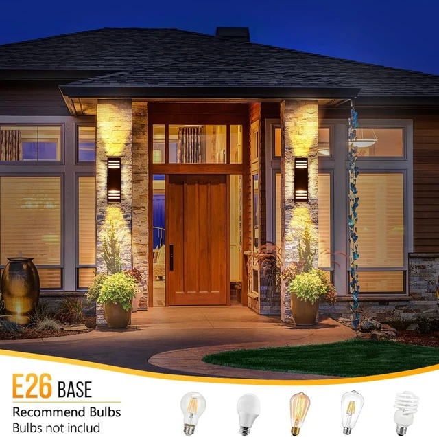 Alt view image 4 of 7 - wowlite Dusk to Dawn Outdoor Wall Sconce, Oil-Rubbed Bronze Square, 2 Pack