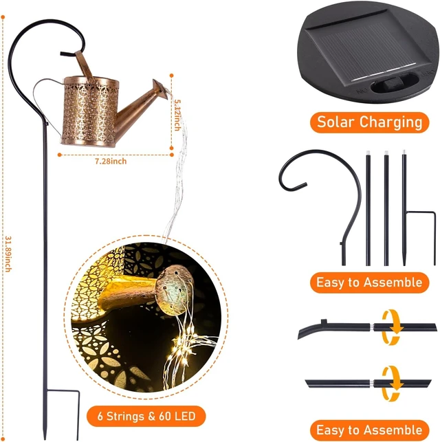 Alt view image 2 of 6 - SRNPMIU Solar Watering Can Light - Solar Light Yard Decorations Outdoor