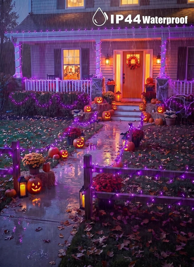 Alt view image 3 of 7 - 2 Pack Purple Halloween Lights, 100LED Outdoor Indoor Christmas Mini Lights