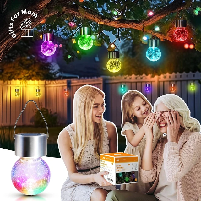 Alt view image 2 of 7 - GIGALUMI Solar Hanging Lights Outside Solar Christmas Decoration Light 12Pc