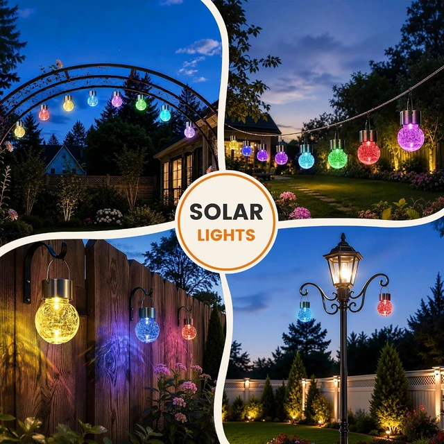 Alt view image 5 of 7 - GIGALUMI Solar Hanging Lights Outside Solar Christmas Decoration Light 12Pc