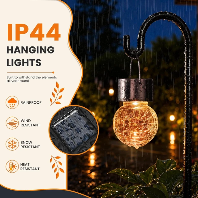 Alt view image 6 of 7 - GIGALUMI Solar Hanging Lights Outside Solar Christmas Decoration Light 12Pc