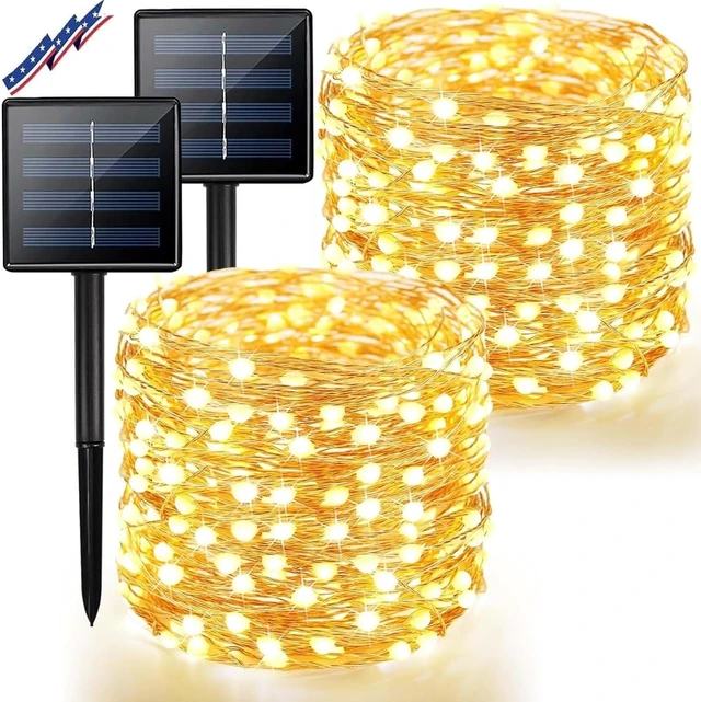 Main image of BHCLIGHT Solar String Lights Outdoor, 2 Pack 80 FT 200 LED Fairy Lights