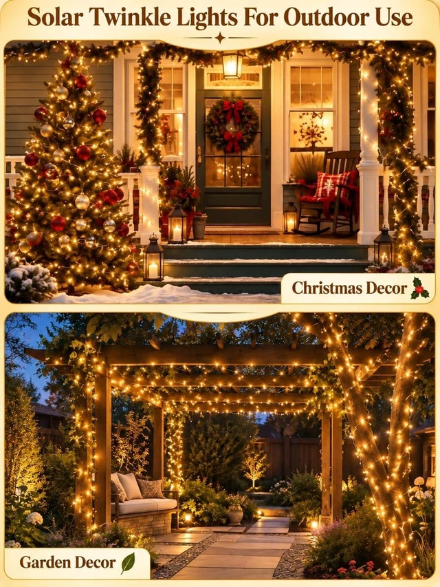 Alt view image 6 of 7 - BHCLIGHT Solar String Lights Outdoor, 2 Pack 80 FT 200 LED Fairy Lights