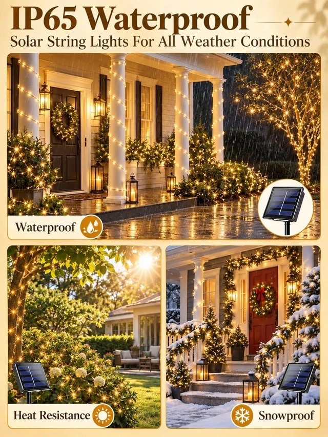 Alt view image 3 of 7 - BHCLIGHT Solar String Lights Outdoor, 2 Pack 80 FT 200 LED Fairy Lights