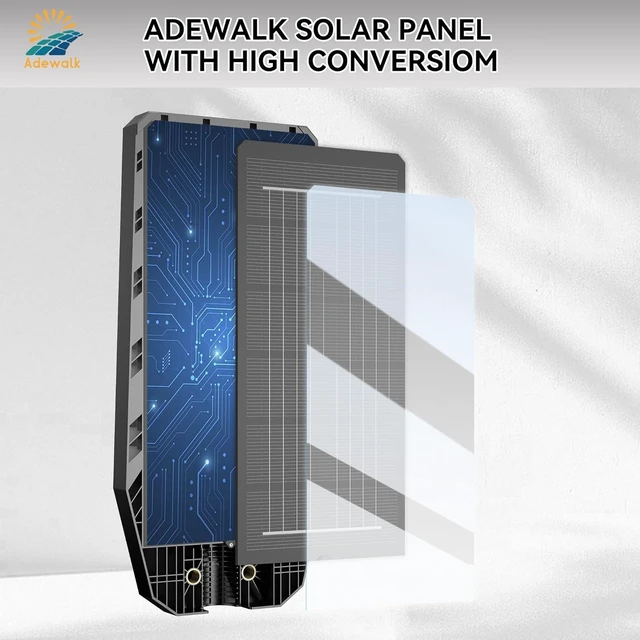 Alt view image 3 of 7 - Adewalk 6000W Solar Street Light, 7000K Waterproof Outdoor Solar Lights