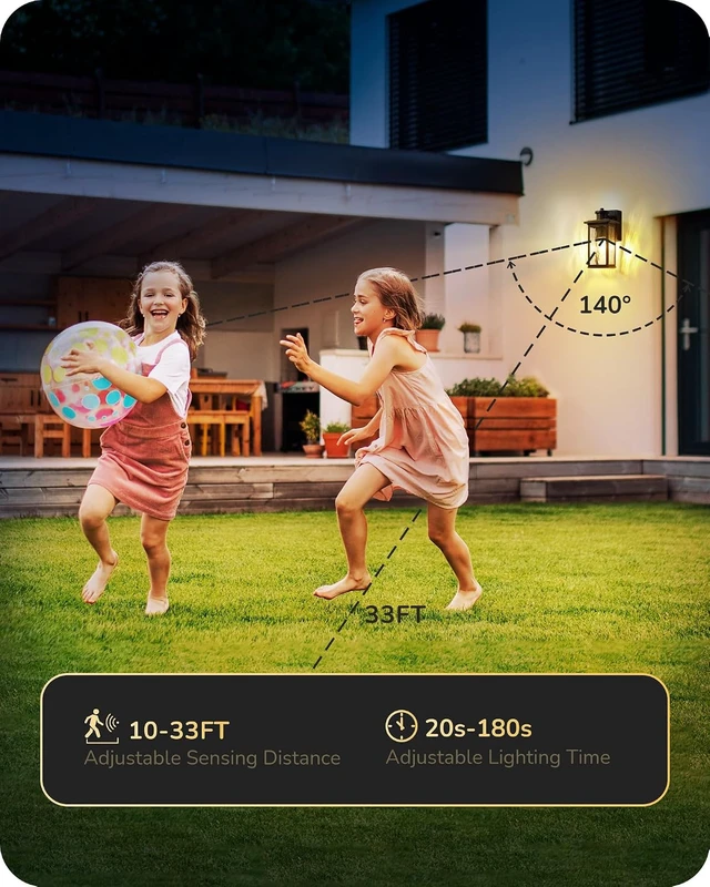 Alt view image 5 of 7 - EDISHINE Outdoor Wall Lights with GFCI Outlet, Motion Sensor Dusk to Dawn