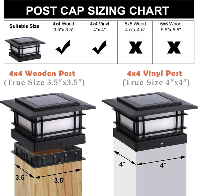 Alt view image 3 of 7 - Dynaming 4x4 Solar Post Cap Lights Outdoor with Flickering Flame Light, 8 Pack Black Shell Fence Post Solar Lights Fit 4x4 Vinyl/Wooden Posts, Brightness LED Lighting Decor for Garden Deck Patio