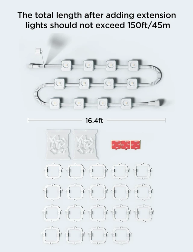 Alt view image 2 of 7 - Govee 16.4ft Extension Lights Only for Permanent Outdoor Lights 2,White