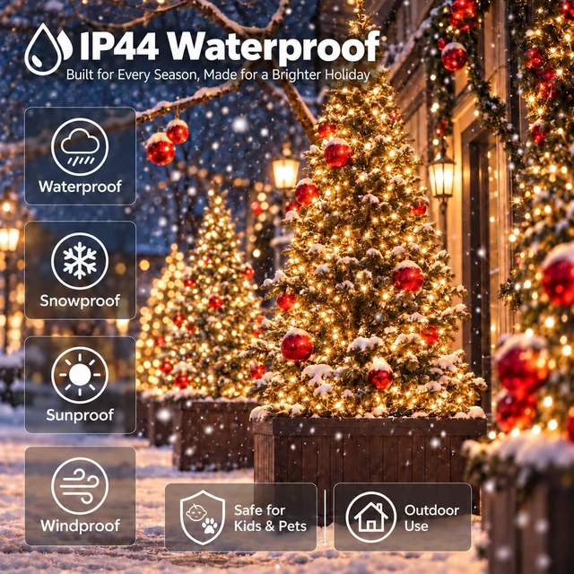 Alt view image 7 of 7 - Connectable 88Ft 240LED Christmas String Lights Outdoor Indoor, Warm White