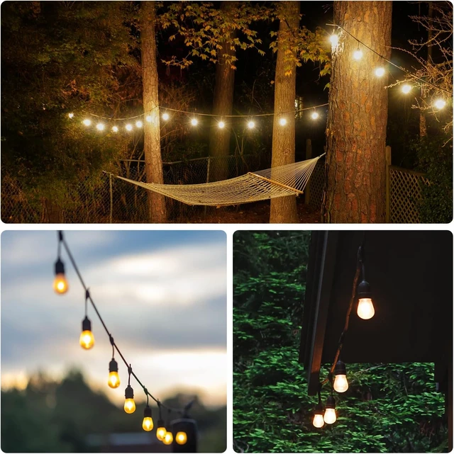 Alt view image 7 of 7 - SUNTHIN 105FT Outdoor String Lights with 34 1W LED Bulbs