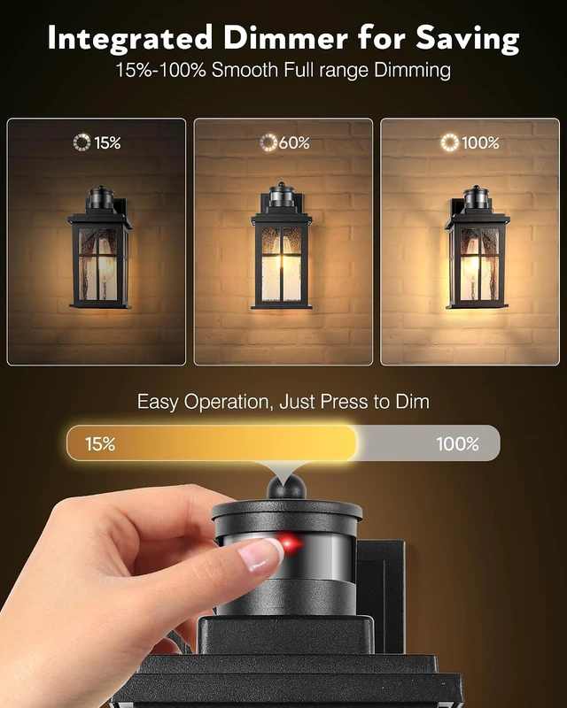 Alt view image 3 of 7 - VIANIS Motion Sensor Porch Lights Outdoor, Black Exterior Lighting Fixtures