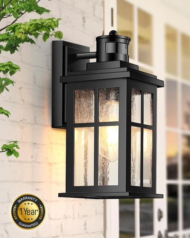 Alt view image 6 of 7 - VIANIS Motion Sensor Porch Lights Outdoor, Black Exterior Lighting Fixtures