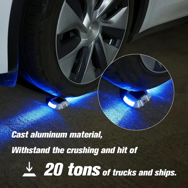 Alt view image 5 of 7 - VOLISUN Solar Deck Driveway Dock Lights,Solar Pathway Lights,Blue 8 Pack