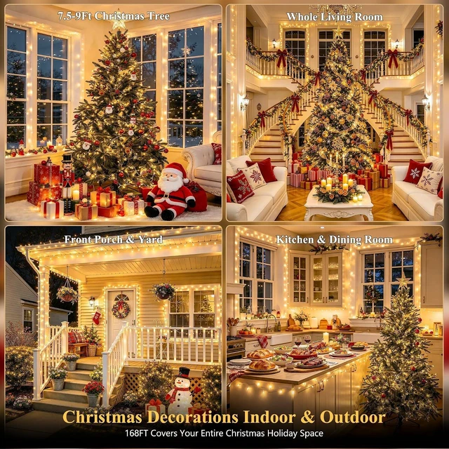 Alt view image 6 of 6 - JMEXSUSS 168FT 600 LED Christmas Lights Outdoor Waterproof String Lights