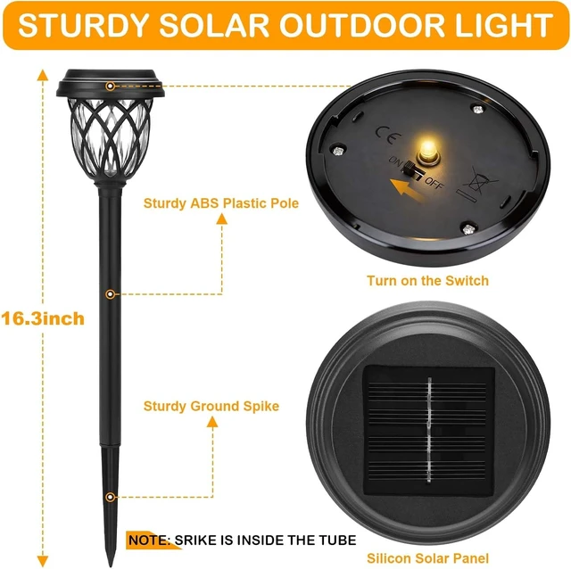 Alt view image 2 of 6 - Solar Lights Outdoor 12 Pack, IP65 Waterproof Garden Landscape Lighting for Patio Yard DrivewayWarm White