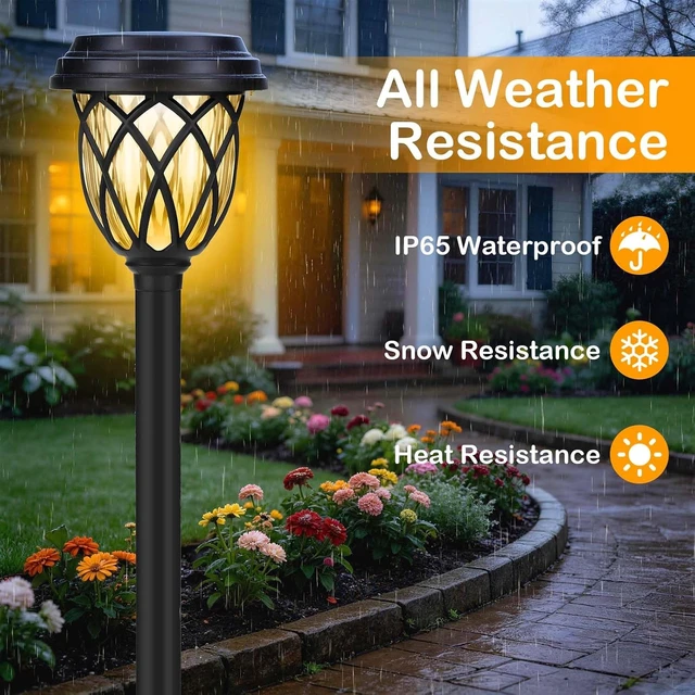 Alt view image 4 of 6 - Solar Lights Outdoor 12 Pack, IP65 Waterproof Garden Landscape Lighting for Patio Yard DrivewayWarm White