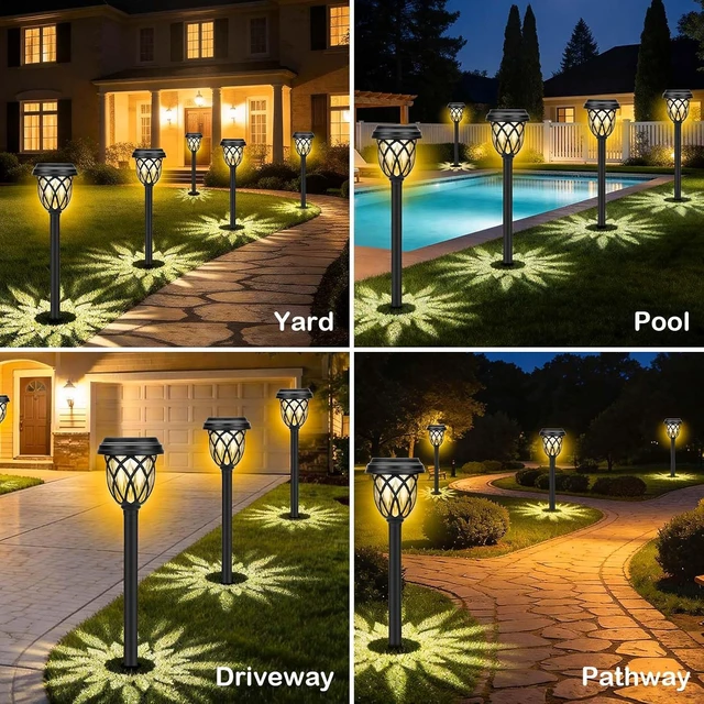 Alt view image 6 of 6 - Solar Lights Outdoor 12 Pack, IP65 Waterproof Garden Landscape Lighting for Patio Yard DrivewayWarm White