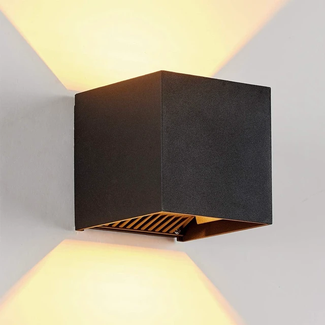 Main image of LED Aluminum Cube Square Wall Sconce Waterproof Outdoor Light Exterior Wall Lights fixtuers 20W 100-277V 2800K-3000K Not dimmable Warm Light 2LEDS Black-20W Outdoor Larger Version