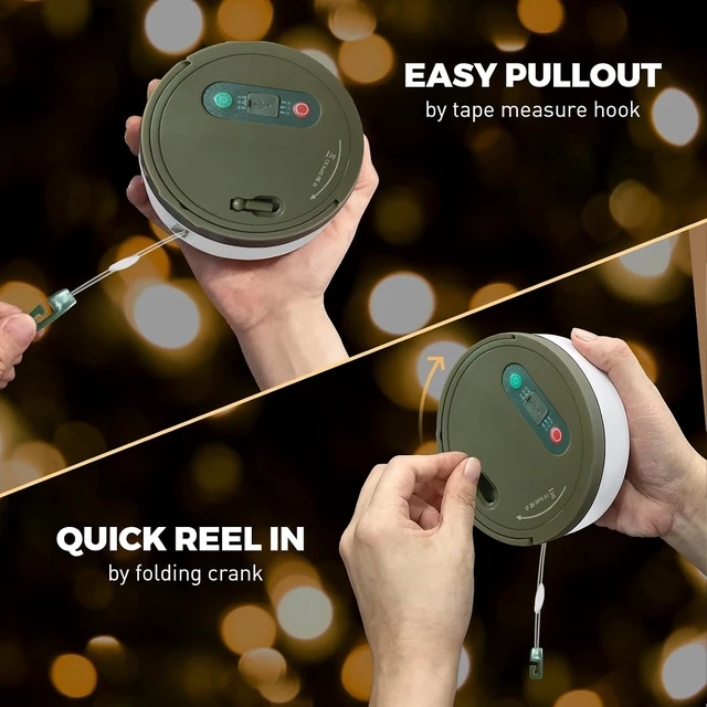 Alt view image 4 of 7 - Camping String Lights, 32.8FT Rechargeable with Storage Reel, 8 Modes