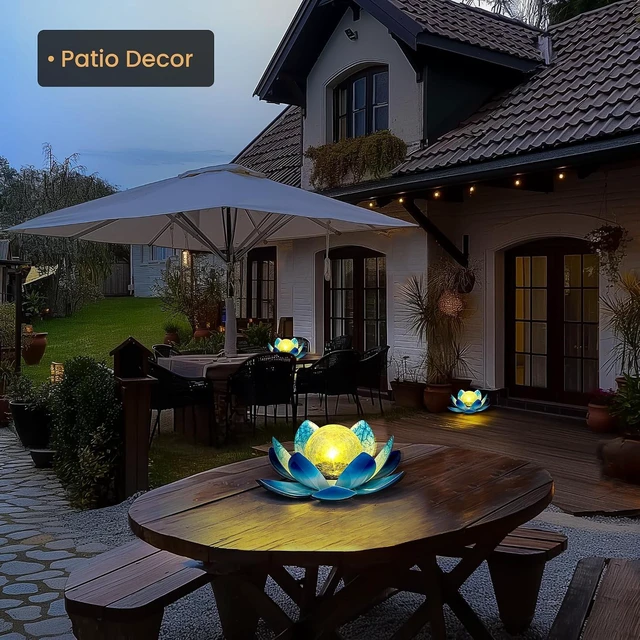 Alt view image 3 of 7 - GIGALUMI Solar Light Outdoor Garden Decor, Lotus Flower Light Waterproof
