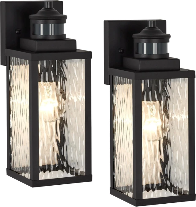 Main image of 2 Pack Updated Dusk to Dawn Motion Sensor Outdoor Wall Light