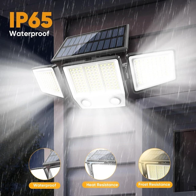 Alt view image 7 of 7 - MDCMDCM Solar Motion Sensor Outdoor Lights Waterproof - 3000LM 3 Modes Security Lights Outdoor 270° Illumination IP65 LED Solar Flood Wall Light for Garden Yard Patio Pathway