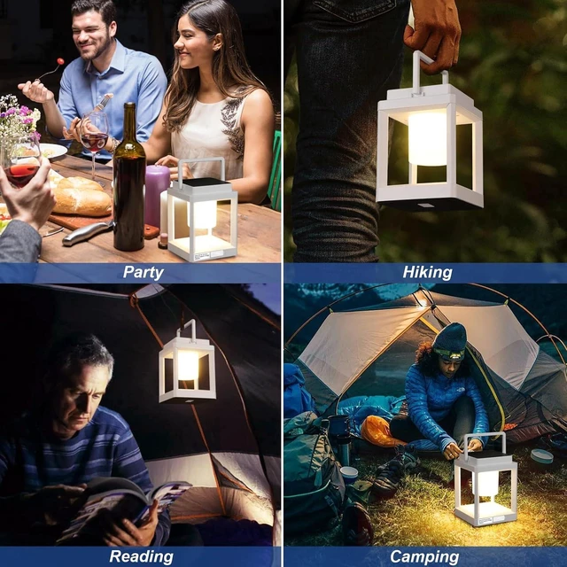 Alt view image 5 of 7 - Solar Lantern Outdoor Table Lamp: Portable Waterproof LED Light - Hanging Solar Lamp Rechargeable Lights for Patio Camping