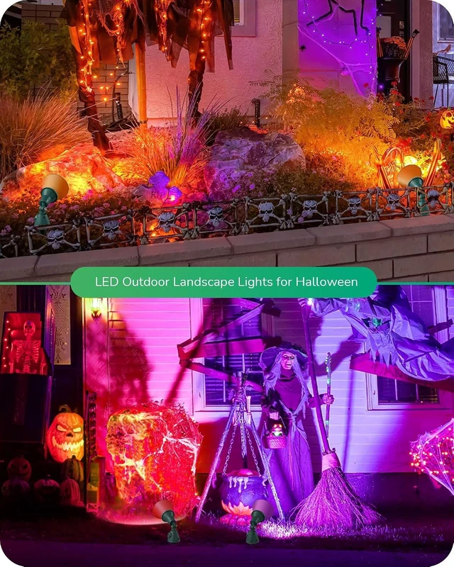 Alt view image 2 of 7 - EDISHINE Halloween Dusk to Dawn 120V Outdoor Spotlight, Waterproof Lights
