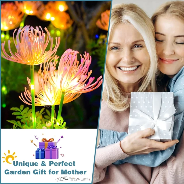Alt view image 6 of 7 - Solar Garden Lights Outdoor, LED Glowing Flower & Stem (4 Pack)