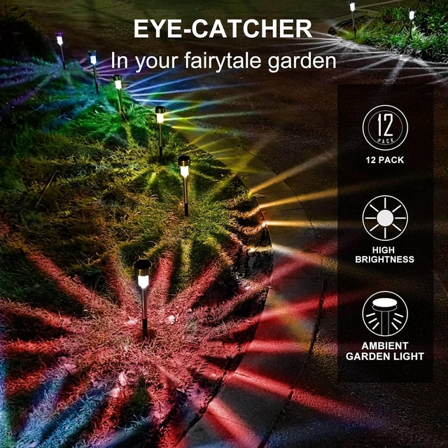 Alt view image 4 of 7 - Solar Lights Outdoor Waterproof, Solar Garden Lights, Multicolor, 16Pack