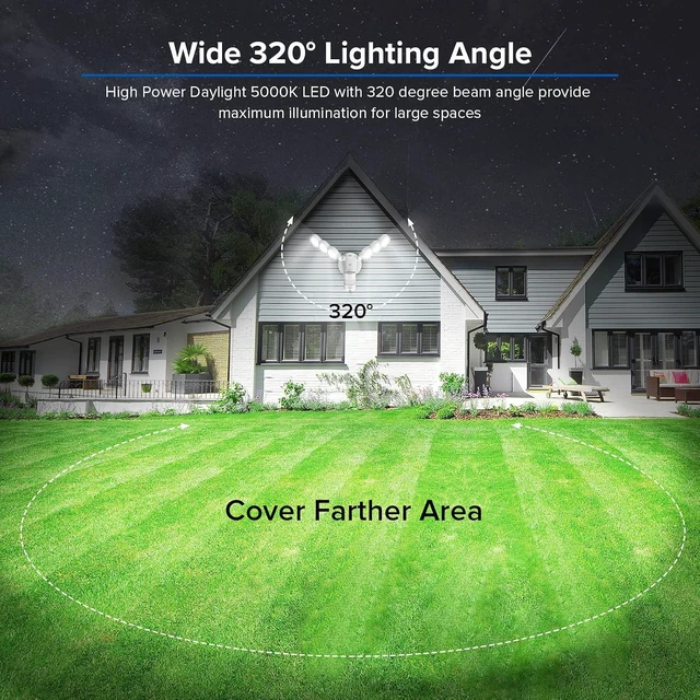 Alt view image 2 of 7 - SANSI 45W 6000LM Motion Sensor Outdoor Lights, IP65 5000K (White)
