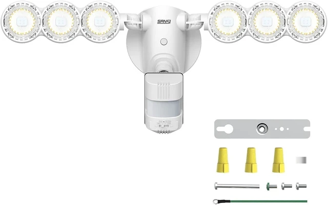 Alt view image 4 of 7 - SANSI 45W 6000LM Motion Sensor Outdoor Lights, IP65 5000K (White)
