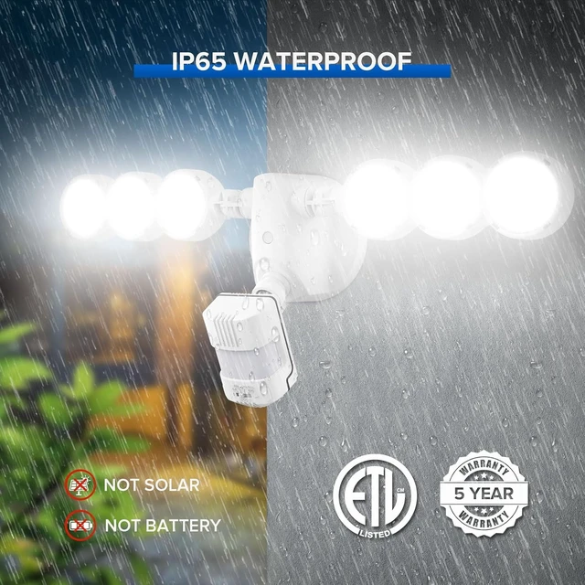 Alt view image 6 of 7 - SANSI 45W 6000LM Motion Sensor Outdoor Lights, IP65 5000K (White)