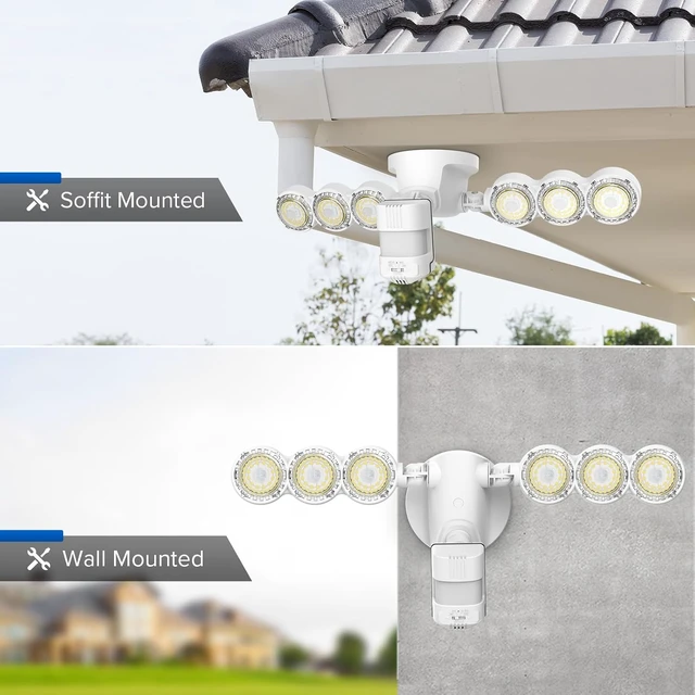 Alt view image 7 of 7 - SANSI 45W 6000LM Motion Sensor Outdoor Lights, IP65 5000K (White)