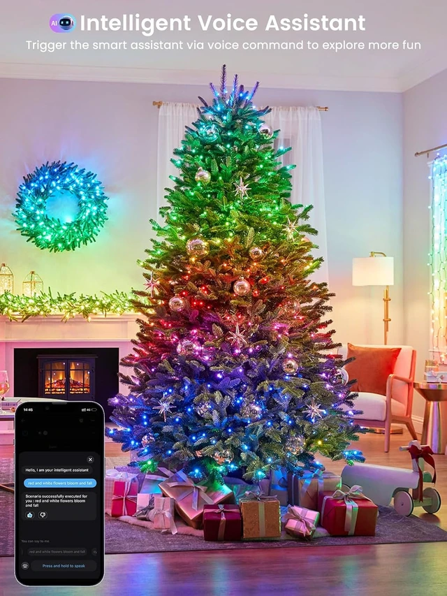 Alt view image 7 of 7 - Smart Color Changing Halloween Lights String 112FT 300 LED APP and Remote