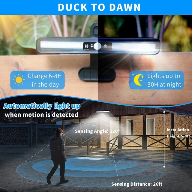 Alt view image 3 of 7 - Clip On Solar Lights Outdoor with PIR Motion Sensor (Black ,2 Pack ,6000K)