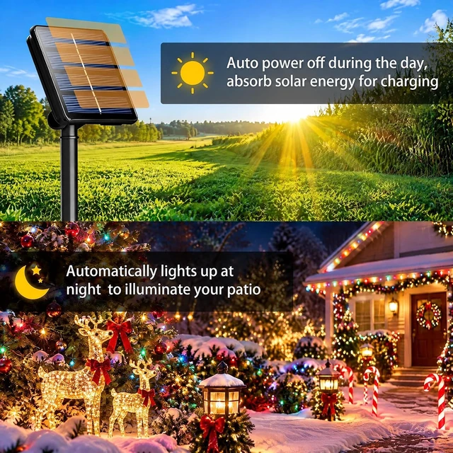 Alt view image 2 of 7 - SyouHome Solar String Lights Outdoor, 6 Pack 600 LED Solar Christmas Lights