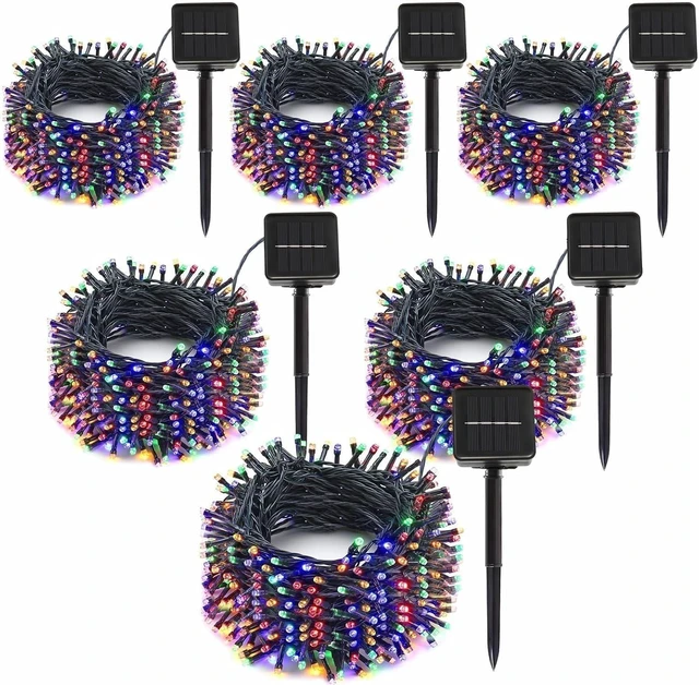 Main image of SyouHome Solar String Lights Outdoor, 6 Pack 600 LED Solar Christmas Lights