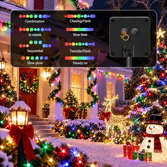 Alt view image 5 of 7 - SyouHome Solar String Lights Outdoor, 6 Pack 600 LED Solar Christmas Lights