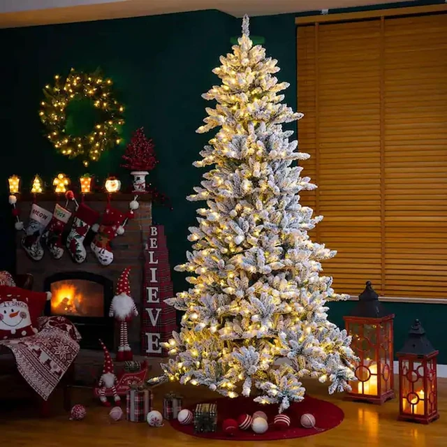 Alt view image 5 of 7 - Dazzle Bright Christmas Tree Lights, 448 LED Waterfall Tree Topper Lights with Remote & 8 Lighting Modes, 8.2FT X 16 Lines Christmas Light for Indoor Outdoor Yard Party Xmas Decoration (Warm White)
