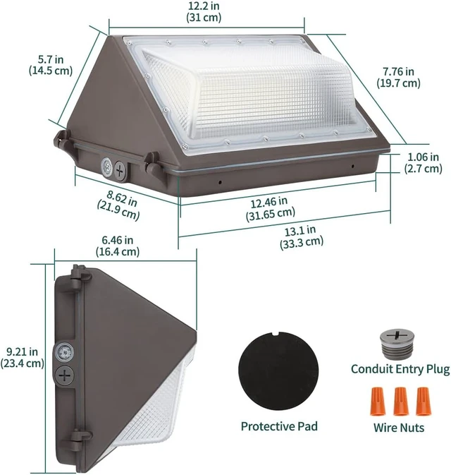 Alt view image 4 of 6 - kadision LED Wall Pack with Dusk-to-Dawn Photocell, 60W 7800lm 130lm/W