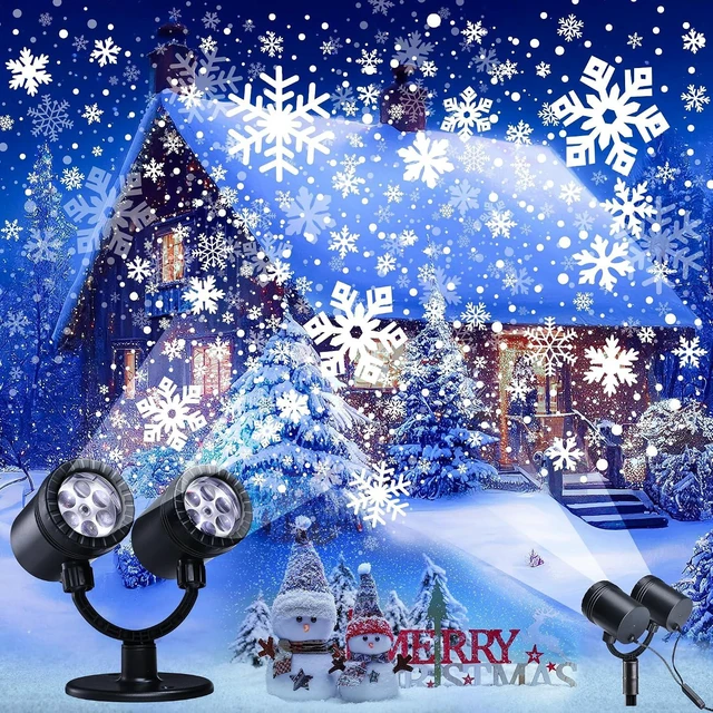 Main image of Toodour Snowflake Christmas Projector Lights Outdoor, Double Head Dynamic Snowflake Projector Lights with Timer, Waterproof Holiday Decorative Lighting- Christmas Light for Yard Wall Indoor Xmas Decor