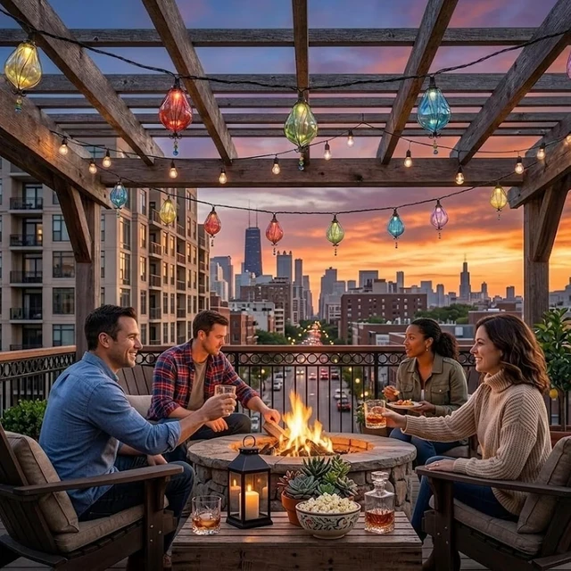 Alt view image 4 of 7 - Vigdur Outdoor String Lights, 10FT Multicolor Patio String Lights Plug-in