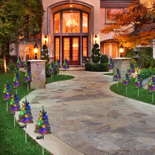 Alt view image 7 of 7 - 6PCS Solar Christmas Tree Garden Stake Lights Waterproof Christmas Decorations Tree Lights Outdoor Xmas Tree Light Christmas décor Pathway Lights Patio Yard6PCS