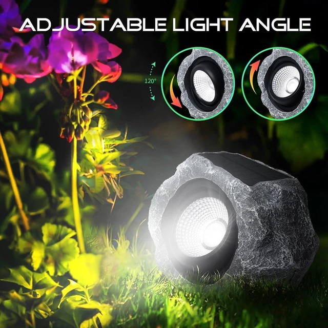 Alt view image 2 of 6 - Solar Rock Lights Outdoor, Gray Faux Rock Landscape Spotlight for Yard