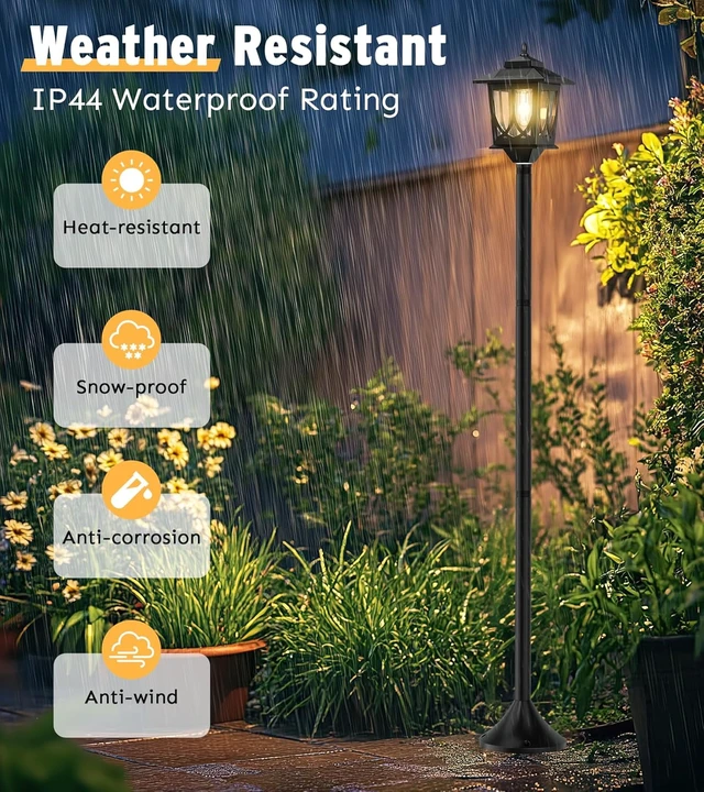 Alt view image 5 of 7 - 63" Solar Lamp Post Light 2 Pack, Solar Post Lights Outdoor
