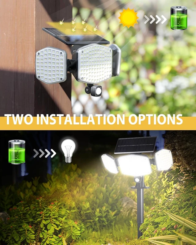 Alt view image 2 of 7 - Solar Motion Sensor Outdoor Lights with Stakes, 2 Pack